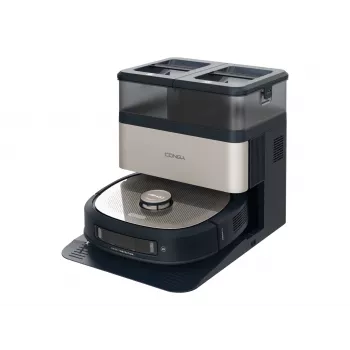 Aspirador robô Cecotec Conga Z100, aspiração a seco e a húmido, 20000 Pa, 320 min de autonomia, 5200 mAh, depósito de pó 3 L, preto