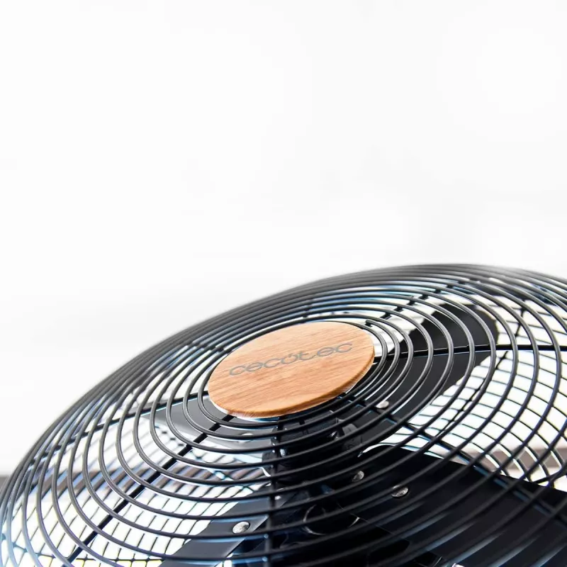 Cecotec EnergySilence 600 WoodDesk Ventilador de Mesa, Ventilador de Mesa, 40 W, Diâmetro 30 cm, 3 Velocidades, Oscilação, Bege/Preto