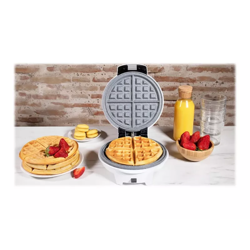 Máquina de waffles Cecotec Fun Gofrestone 3in1 | 700 W | 3 placas intercambiáveis para waffles, muffins, donuts | revestimento antiaderente Gofrestone | branca