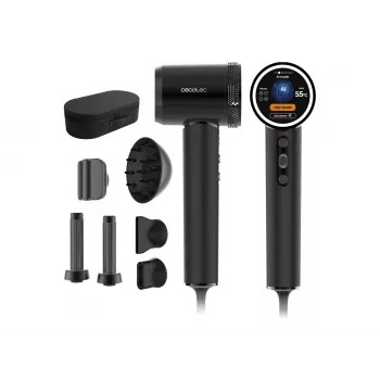 Secador de cabelo Cecotec DryGlam Waves i-Sensor Pro 1600 W preto com acessório difusor