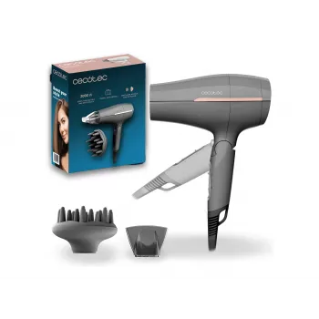 Cecotec IoniCare Power&Go Heaven 2000 W Secador de Cabelo Iónico com Difusor, Cinzento