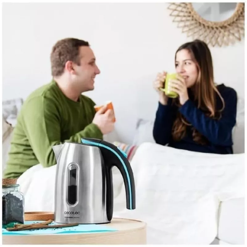 Cecotec Chaleira elétrica ThermoSense 220 Steel 1630 W 1,2 L Aço inoxidável Base rotativa 360°