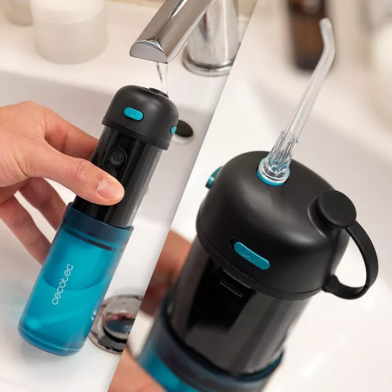 Cecotec Irrigador oral ToothCare Jet Splash 150 ml preto/azul 2 jatos