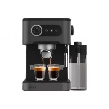 Cecotec Máquina de café Power Espresso 20 Pro Latte, 20 bar de pressão, espumador de leite integrado, semiautomática, Preto, 1350 W