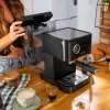 Cecotec Máquina de café Power Espresso 20 Pro Latte, 20 bar de pressão, espumador de leite integrado, semiautomática, Preto, 1350 W