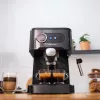 Cecotec Máquina de café Power Espresso 20 Pro Latte, 20 bar de pressão, espumador de leite integrado, semiautomática, Preto, 1350 W