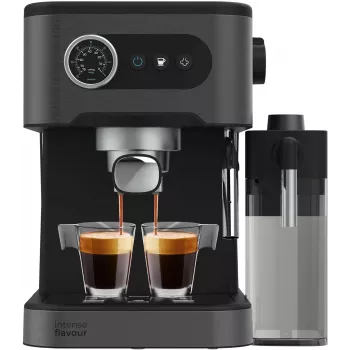 Cecotec Máquina de café Power Espresso 20 Pro Latte, 20 bar de pressão, espumador de leite integrado, semiautomática, Preto, 1350 W