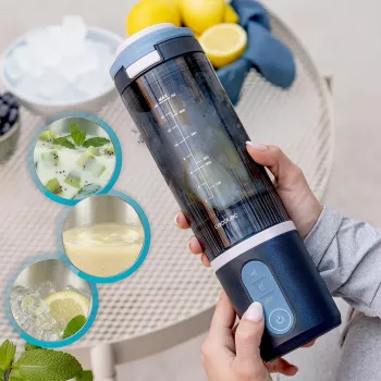 Cecotec Power Titanium Shake2Go Liquidificadora Portátil, 180 W, Recipiente sem BPA, 0,6 L, Lagoon