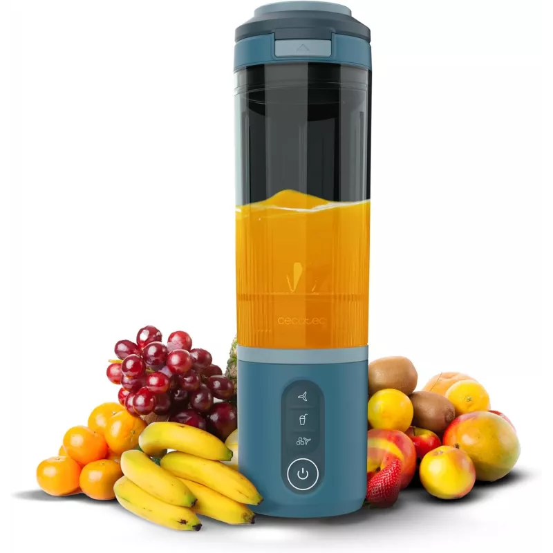 Cecotec Power Titanium Shake2Go Liquidificadora Portátil, 180 W, Recipiente sem BPA, 0,6 L, Lagoon