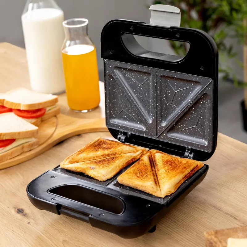 CECOTEC Rock'nToast Classic+ máquina de sandes (aço inoxidável/preto, 800 W, para 2 pessoas)