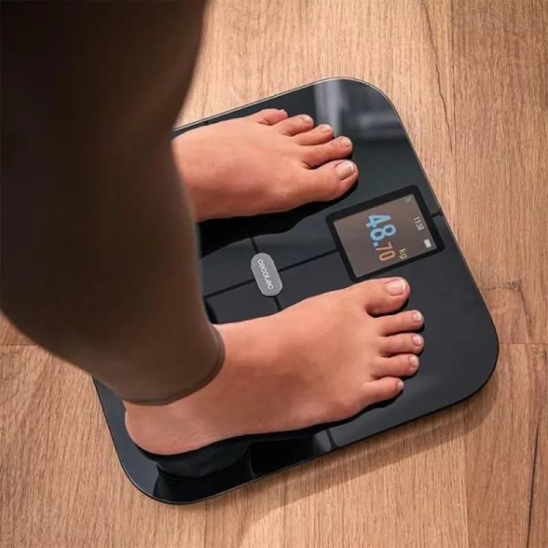 Cecotec Surface Precision HealthySmart Balança de Pessoa com IMC e Análise Corporal, Capacidade 180 kg, Bluetooth, Preto