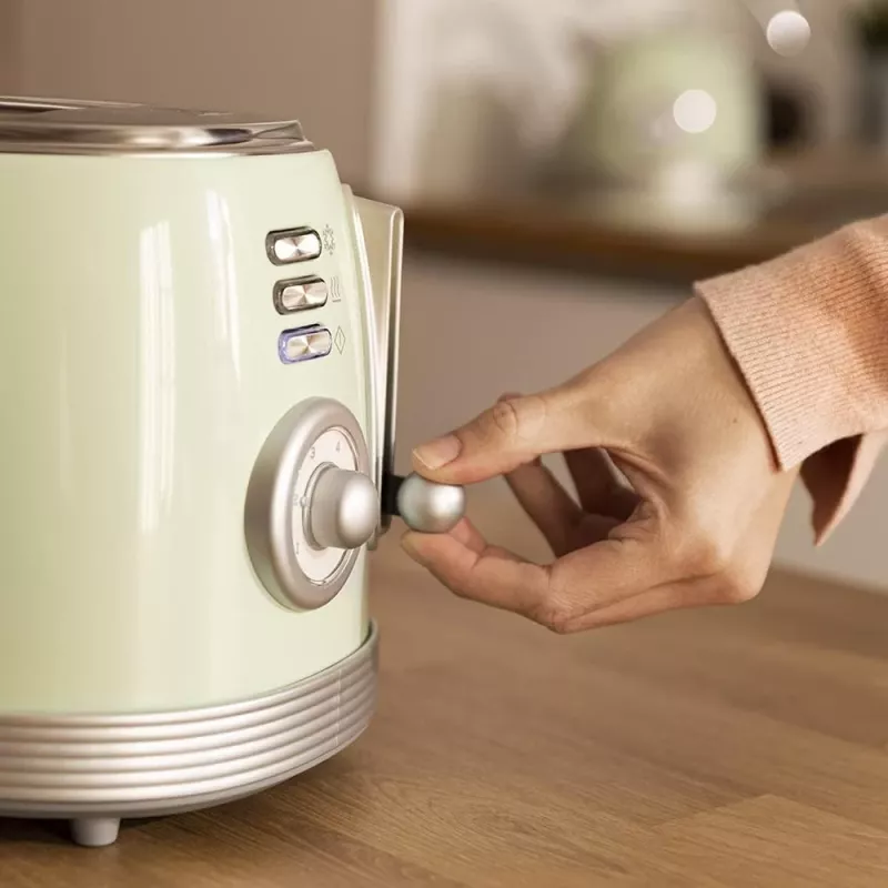 Cecotec Torradeira Toast&Taste 800 Vintage 850 W 2 ranhuras Aço inoxidável Verde-claro