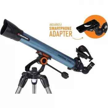Telescópio refrator Celestron Inspire 70AZ ampliação 35x preto, azul