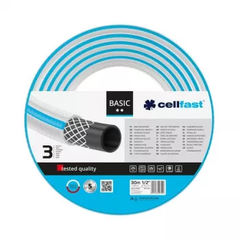 CELLFAST 10-421 PLUS 30 m 1/2 polegadas Mangueira de jardim PVC 3 camadas subterrânea azul/branco