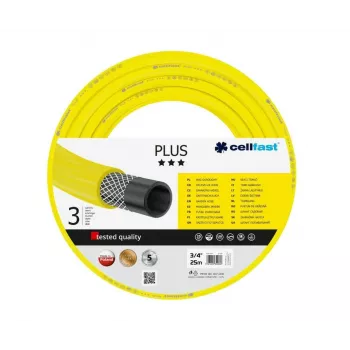 Mangueira de jardim Cellfast PLUS 3/4 polegadas 25 m - PVC flexível, reforçada, resistente a UV e algas