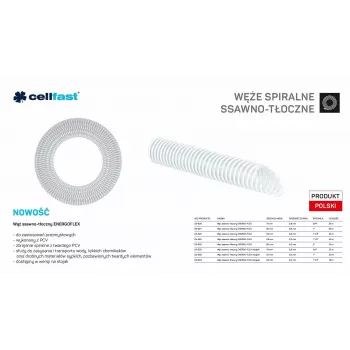 CELLFAST Mangueira de aspiração e pressão 19mm x 25m Transparent Energy-Flex em rolo