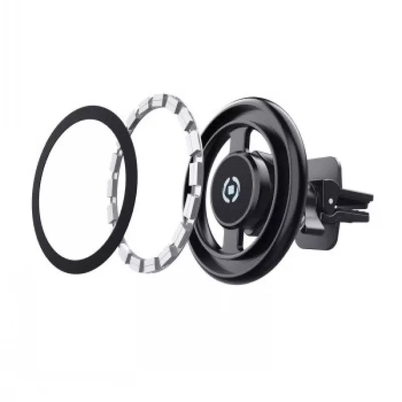 Suporte para telemóvel MagSafe CELLY GHOSTMAGPRO – suporte magnético para saída de ar, rotação 360°, preto (GHOSTMAGPROBK)