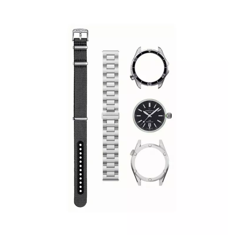 CERTINA DS Action Diver Automatic 43mm mostrador preto bracelete NATO C041407190510