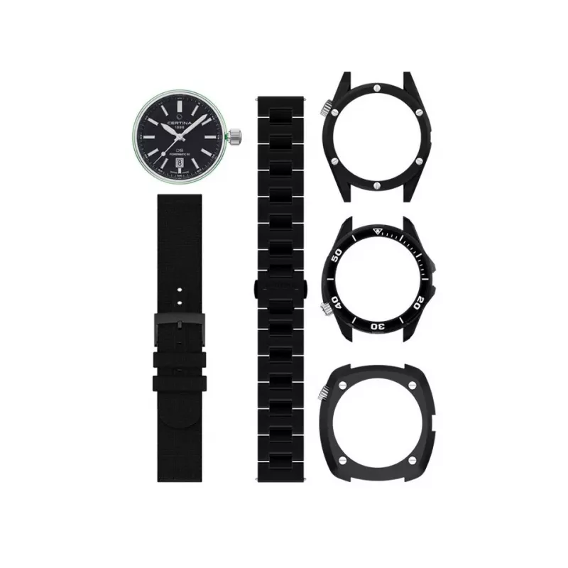 CERTINA DS Action Diver Automatic 43mm mostrador preto bracelete NATO relógio de homem C041407390510
