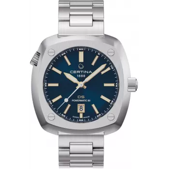 CERTINA DS Action Diver Relógio automático de homem 43mm mostrador azul bracelete de aço inoxidável Milanese C041407190410
