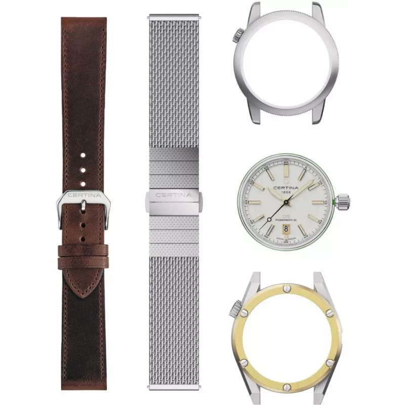 CERTINA DS Action Diver relógio de homem automático 43mm mostrador prateado bracelete NATO cinzenta C041407190310