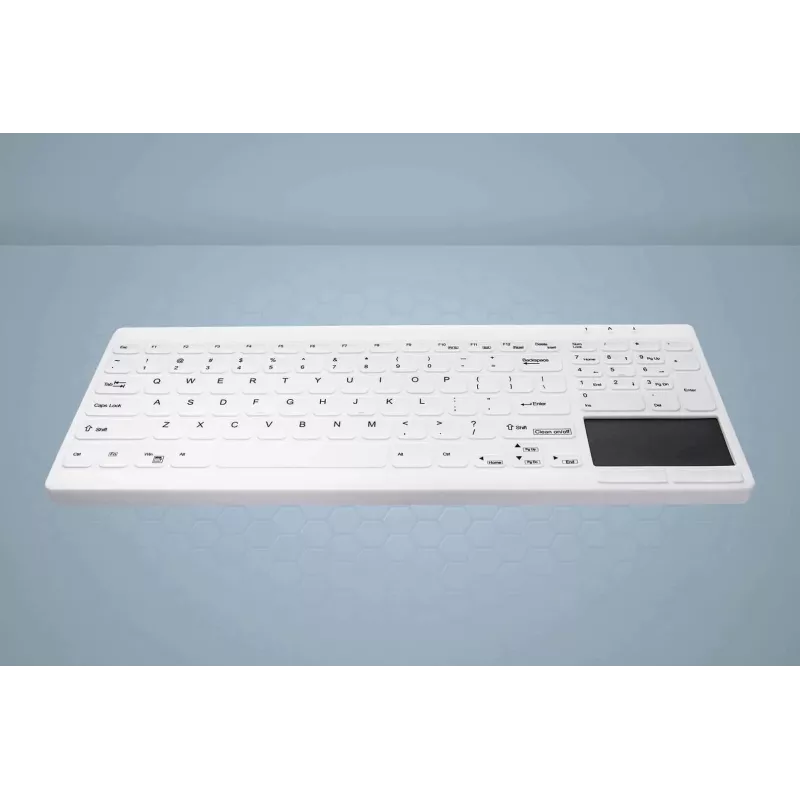 CHERRY Active Key MedicalKey AK-C7412 Teclado USB com Fio Layout Alemão QWERTZ Branco Desinfetável IP68