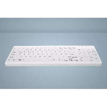 CHERRY Contour Active Key QuickClean AK-C7012 Teclado com Fio, Preto, QWERTY, USB, Tecnologia CHERRY SX Scissor, 105 Teclas, Design Slim, Superfície Desinfetável