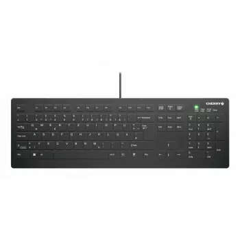 CHERRY Contour Design Active Key AK-C8112 Teclado USB com Fio Full-Size, Scissor Switch, Layout QWERTZ, Preto