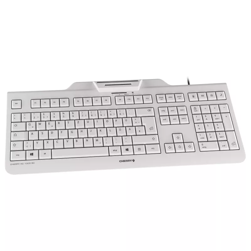 Cherry KC 1000 SC teclado USB com fios com leitor de smartcard – layout US/Internacional, preto