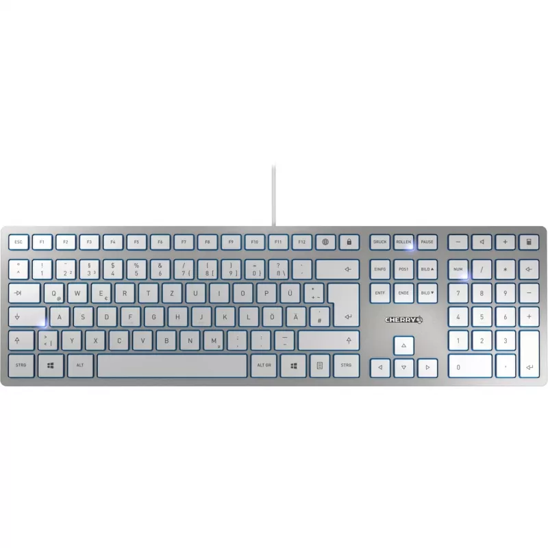 CHERRY KC 6000 SLIM SILVER Teclado com fio USB francês