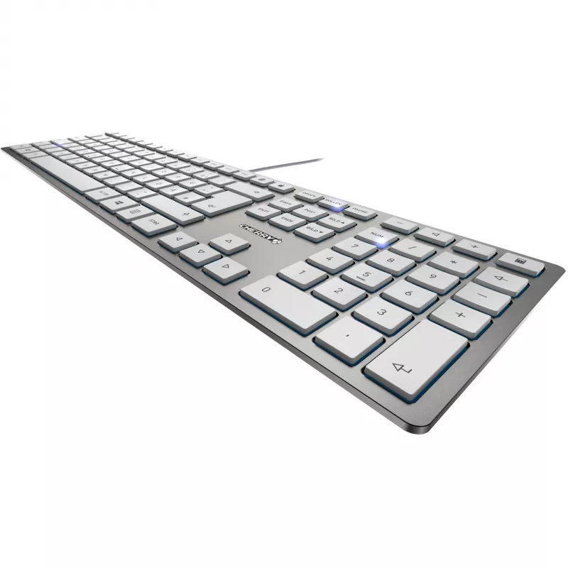 CHERRY KC 6000 SLIM SILVER Teclado com fio USB francês