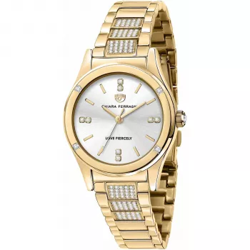 Chiara Ferragni relógio analógico de quartzo de mulher R1953102506 32 mm prateado aço inoxidável bracelete milanesa