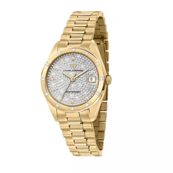 Chiara Ferragni Relógio de mulher R1953100512 32 mm Mostrador tom ouro rosa Bracelete milanesa prateada