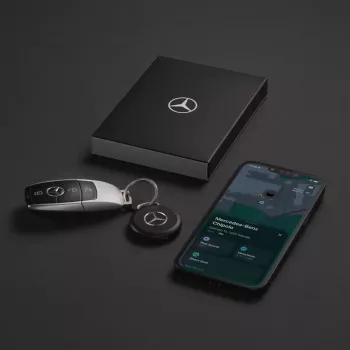 Chipolo LOOP Mercedes – rastreador Bluetooth recarregável com laço de silicone para iOS e Android, preto
