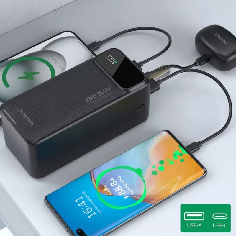 Power bank CHOETECH B732 50000 mAh 22.5W PD & QC - Preto