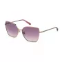 Óculos de sol Cat-Eye Chopard para Mulher SCHF76V59A39V Armação de metal dourada Lentes castanhas degradê 59mm