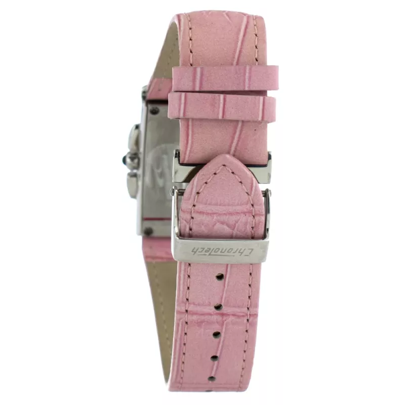 Relógio de mulher CHRONOTECH CT7018B-02S analógico de quartzo 30mm bracelete de pele branca