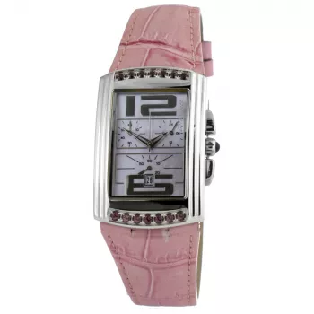 Relógio de mulher CHRONOTECH CT7018B-02S analógico de quartzo 30mm bracelete de pele branca
