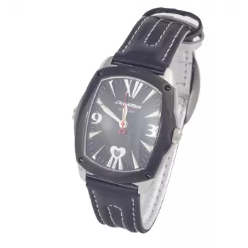 Relógio CHRONOTECH CT7696L-12 Prisma unissexo quartzo 34 mm mostrador branco bracelete de pele branca