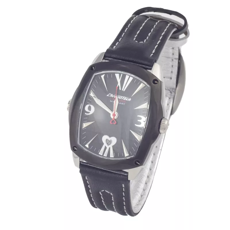 Relógio CHRONOTECH CT7696L-12 Prisma unissexo quartzo 34 mm mostrador branco bracelete de pele branca