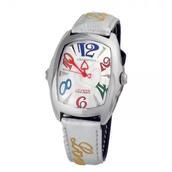 Relógio CHRONOTECH CT7696L-12 Prisma unissexo quartzo 34 mm mostrador branco bracelete de pele branca
