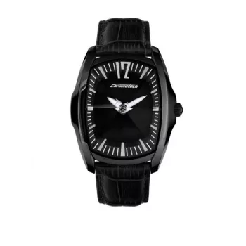 CHRONOTECH Relógio de homem CT7219M03 40mm analógico de quartzo aço inoxidável mostrador preto bracelete de pele