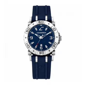 Relógio de homem CHRONOTECH RW0039 39mm aço inoxidável analógico quartzo mostrador preto bracelete de pele