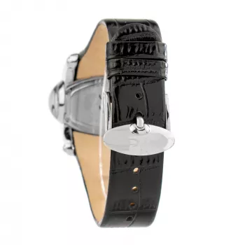 CHRONOTECH Mulher CT7681M-30S Relógio de pulso analógico de quartzo 48mm mostrador preto bracelete de couro