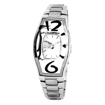Relógio de mulher CHRONOTECH CT7932L-52M quartzo analógico 28 mm aço inoxidável bracelete mesh prateado