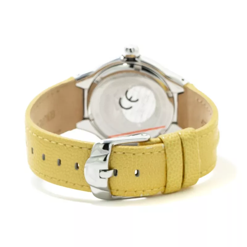 CHRONOTECH Mulher CT7980L-05S 37mm Relógio analógico de quartzo mostrador branco bracelete de couro branco
