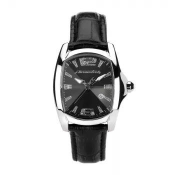 Relógio CHRONOTECH mulher quartzo analógico CT7107L02 - caixa de aço inoxidável 30 mm, mostrador branco, bracelete de pele branca