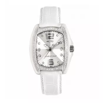 Relógio de mulher Chronotech RW0002 analógico quartzo 35 mm pele branco
