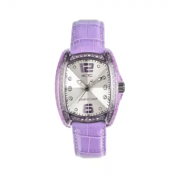 Chronotech Relógio de Senhora RW0003 Relógio de Quartzo Analógico 30mm Caixa de Aço Inoxidável Mostrador Branco Bracelete de Pele Preto