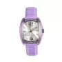 Chronotech Relógio de Senhora RW0003 Relógio de Quartzo Analógico 30mm Caixa de Aço Inoxidável Mostrador Branco Bracelete de Pele Preto